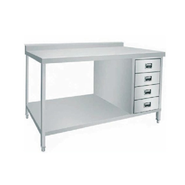 Stainless Steel Working Table - Stainless Steel, Rectangular Shape, Silver Color | Ideal For Canteens, Hospitals, Hotels & Restaurants, 1-year Warranty