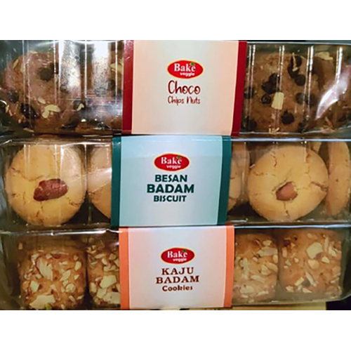 Chocolate Chip, Besan Badami, Kaju Badami Cookies