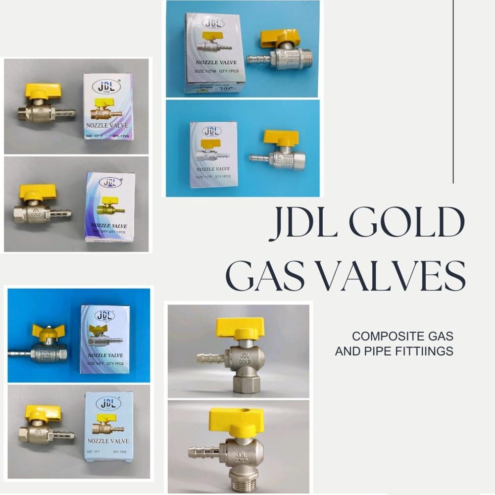 Jdl Gold Gas Valves - Color: Silver With Yellow Handle
