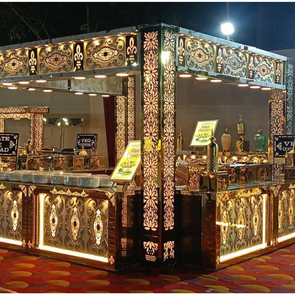 Stainless steel catering or mocktail bar counter