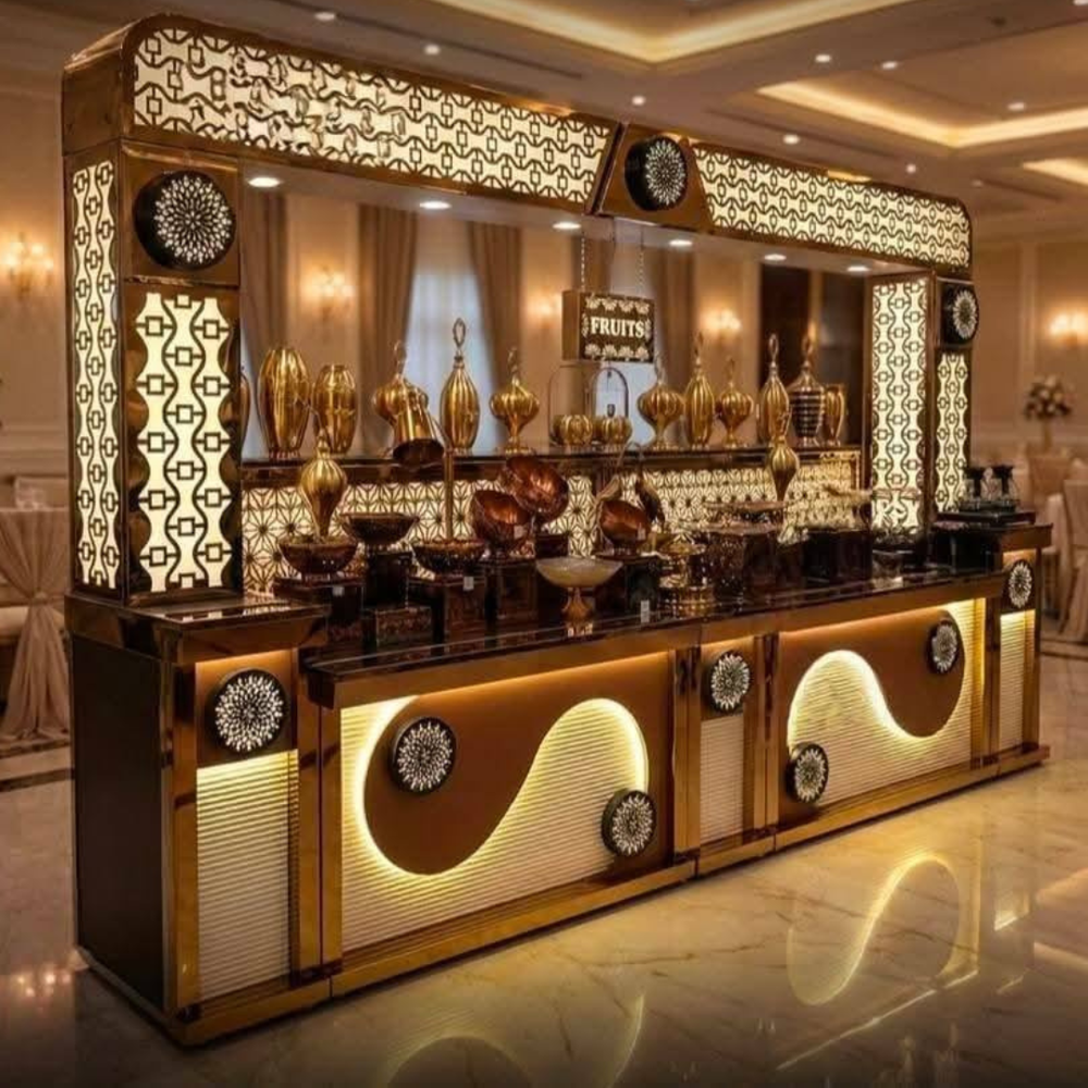 Modern wedding food catering counter