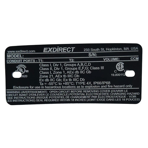 Laser Engraved Black Anodized Aluminum Tags