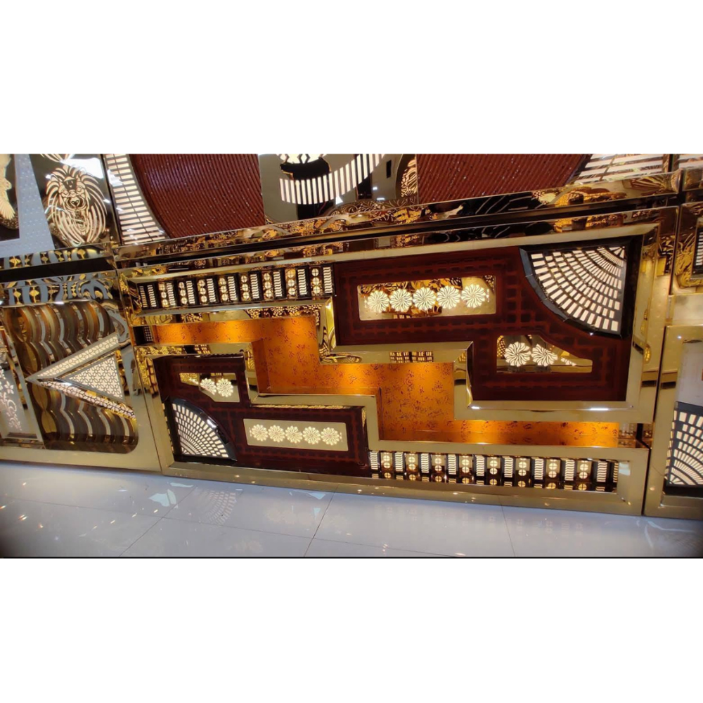 Golden stainless steel foldable mocktail bar counter