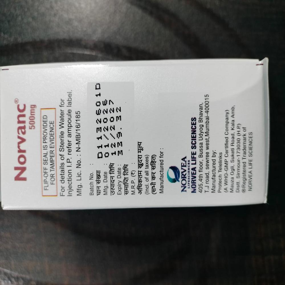 Vancomycin Injection 500mg - Brand Name: Norvanc