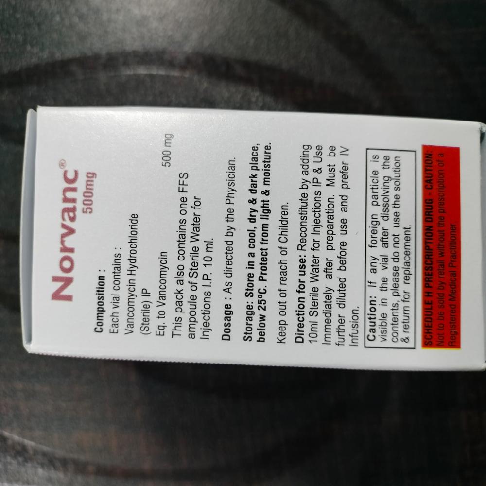 Vancomycin Injection 500mg - Brand Name: Norvanc