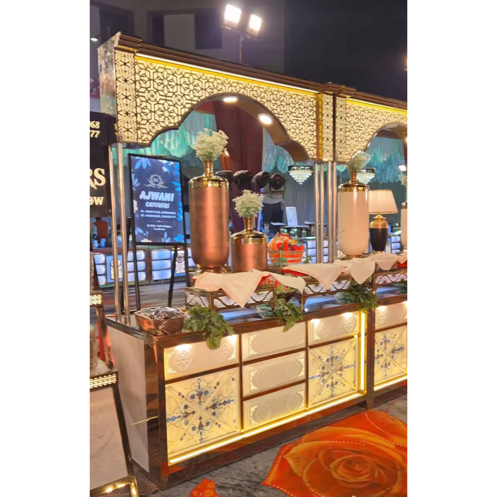 Decorative stainless steel catering buffet counter