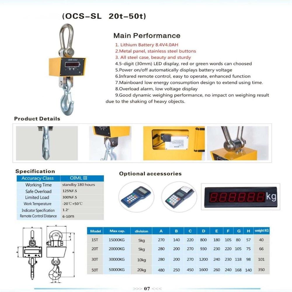 Heat Proof Crane Scale - 20 Ton X 10 Kg