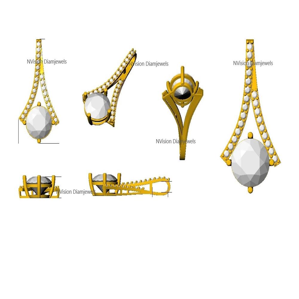 Luxe Radiance Natural Diamond Drop Pendant in 18KT White Gold