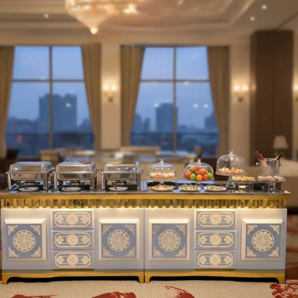 Catered buffet counter