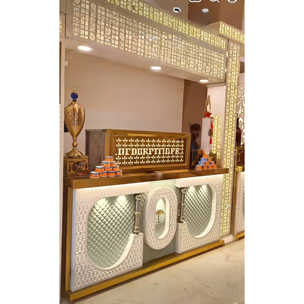 Modern stainless steel buffet catering counter