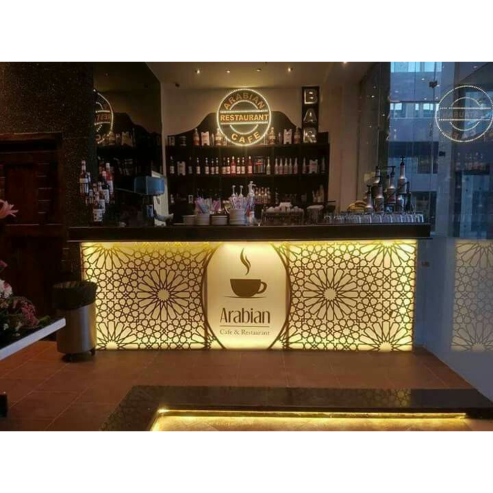 Modern stainless steel buffet catering counter