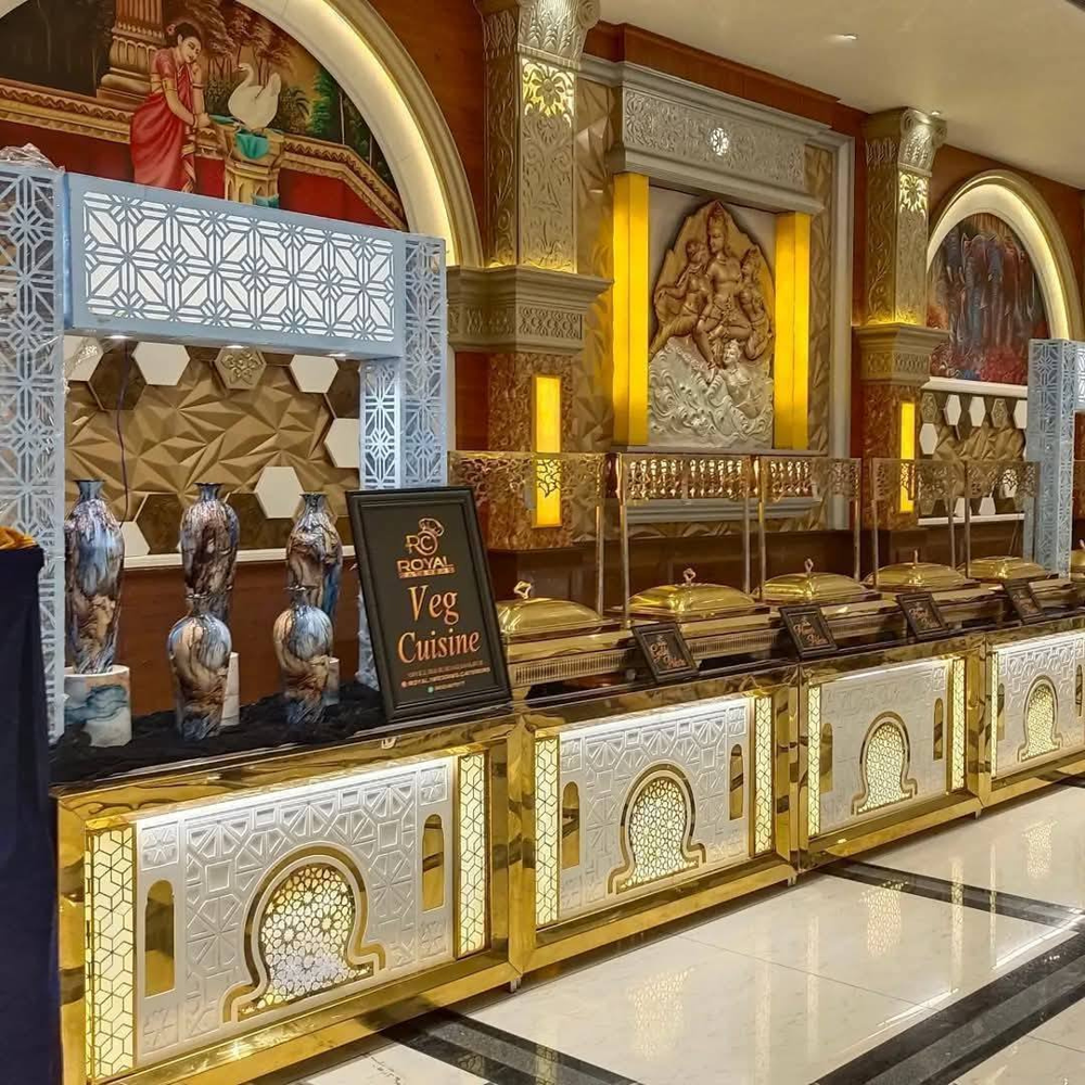 Golden catering buffet counter