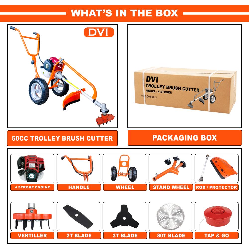50CC 4 Stroke Trolley Brush Cutter