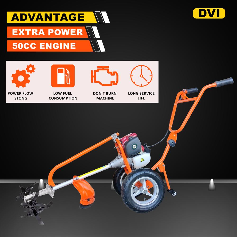 50cc Trolley Brush Cutter With S Type Rotary Attachment