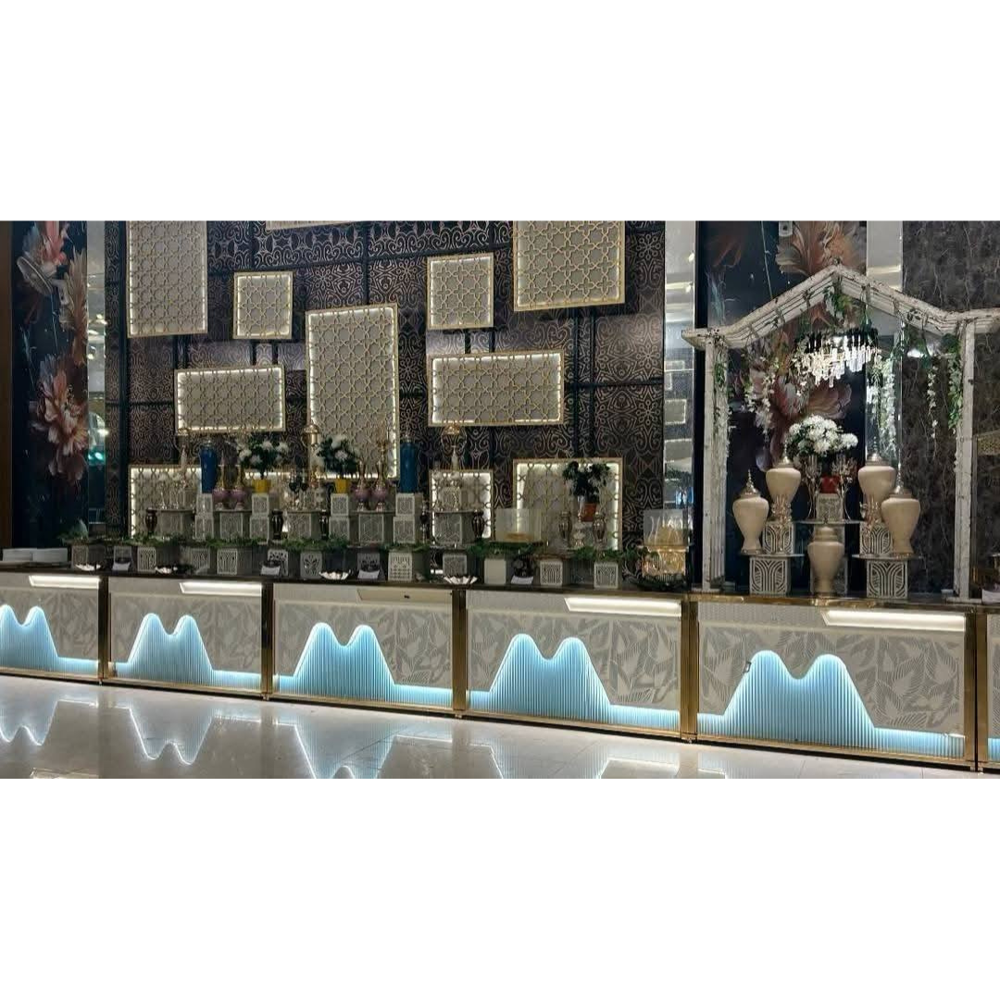 Modern wedding buffet catering counter