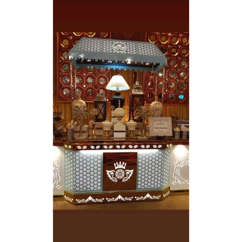 Decorative stainless steel catering buffet counter