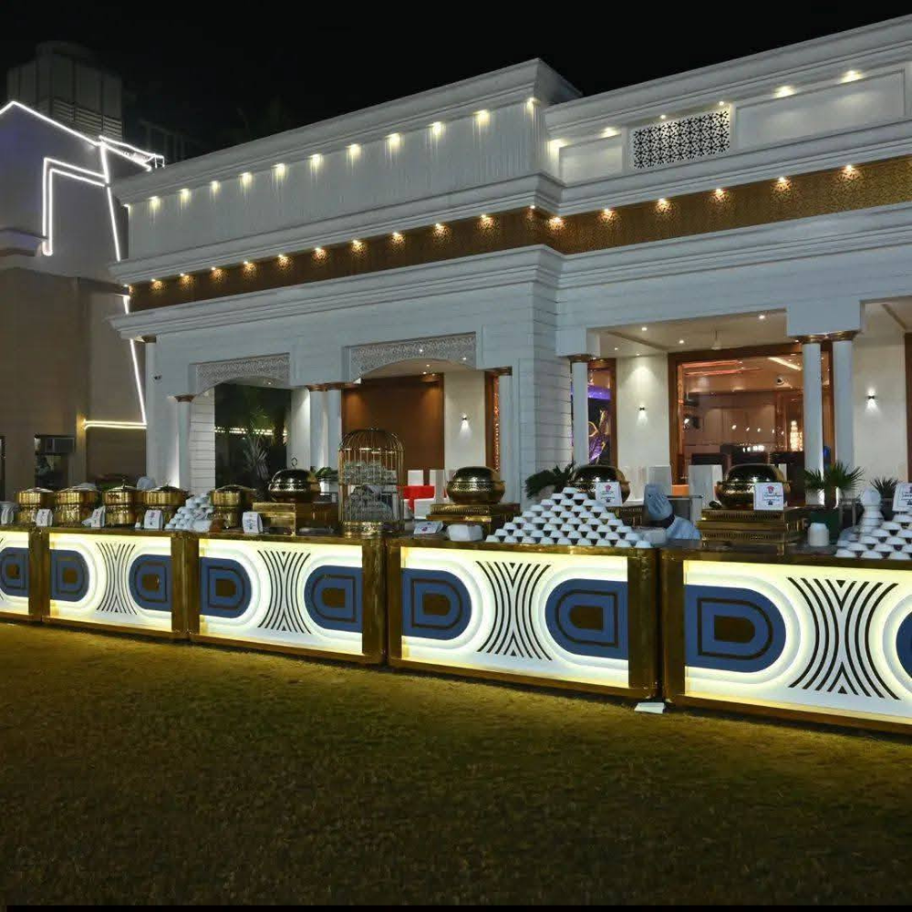 Modern stainless steel catering counter