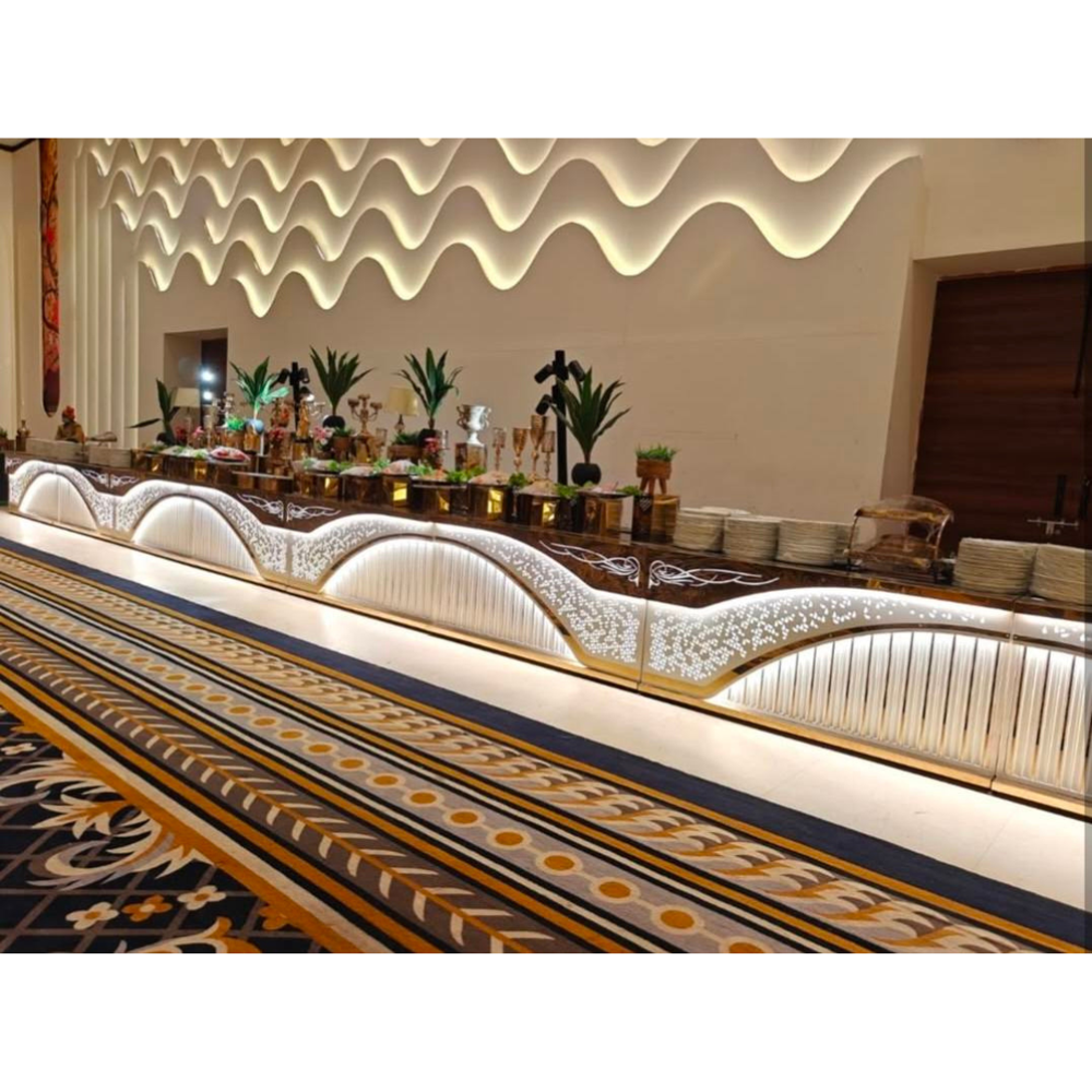 Luxury stainless steel buffet or catering counter