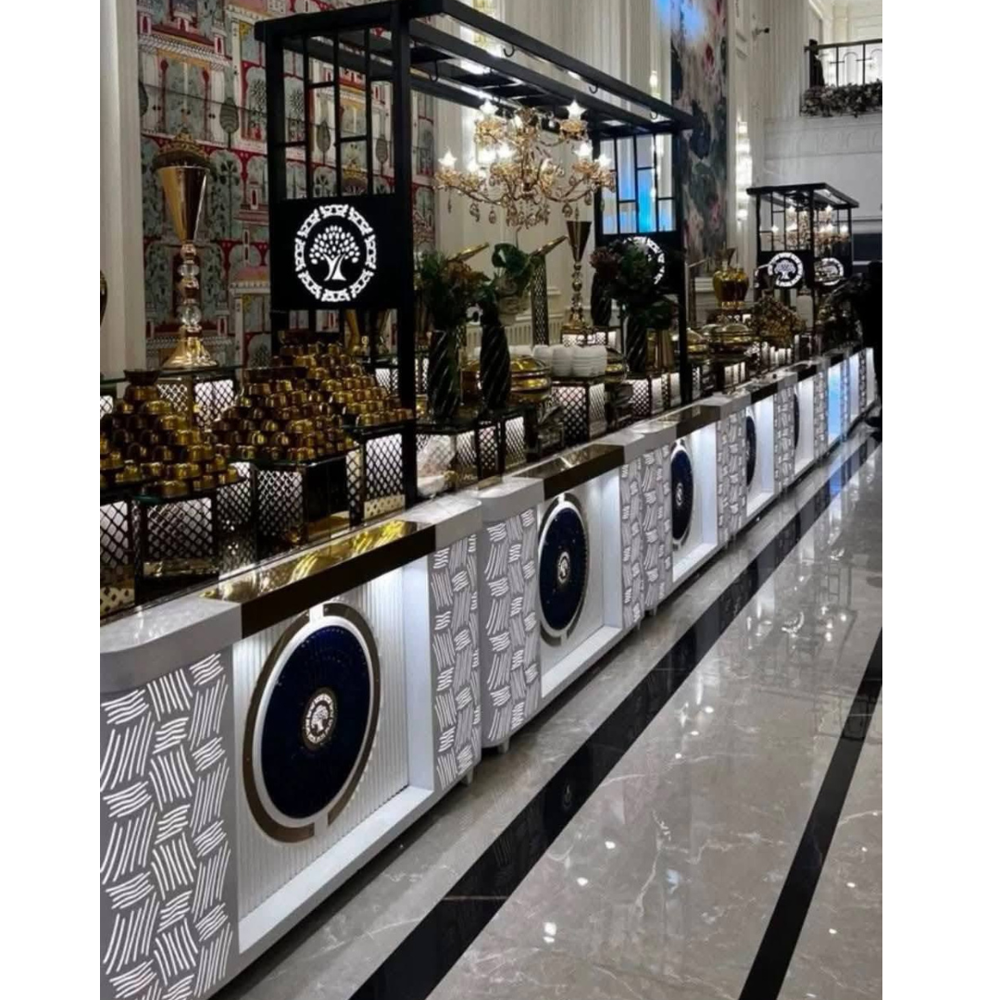 Luxury stainless steel buffet or catering display counter