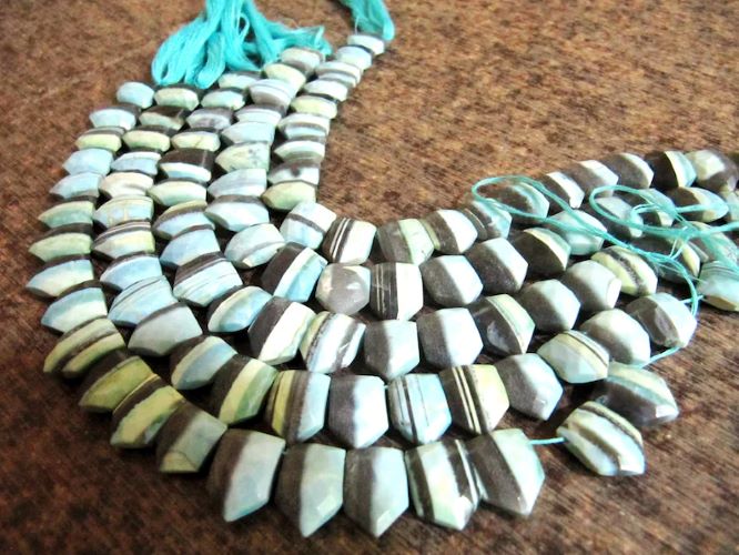 Natural Boulder Opal Bullet arrowhead Shape Briolette, Beads Size 9x12 To 10x14mm Strand 8 Inch long