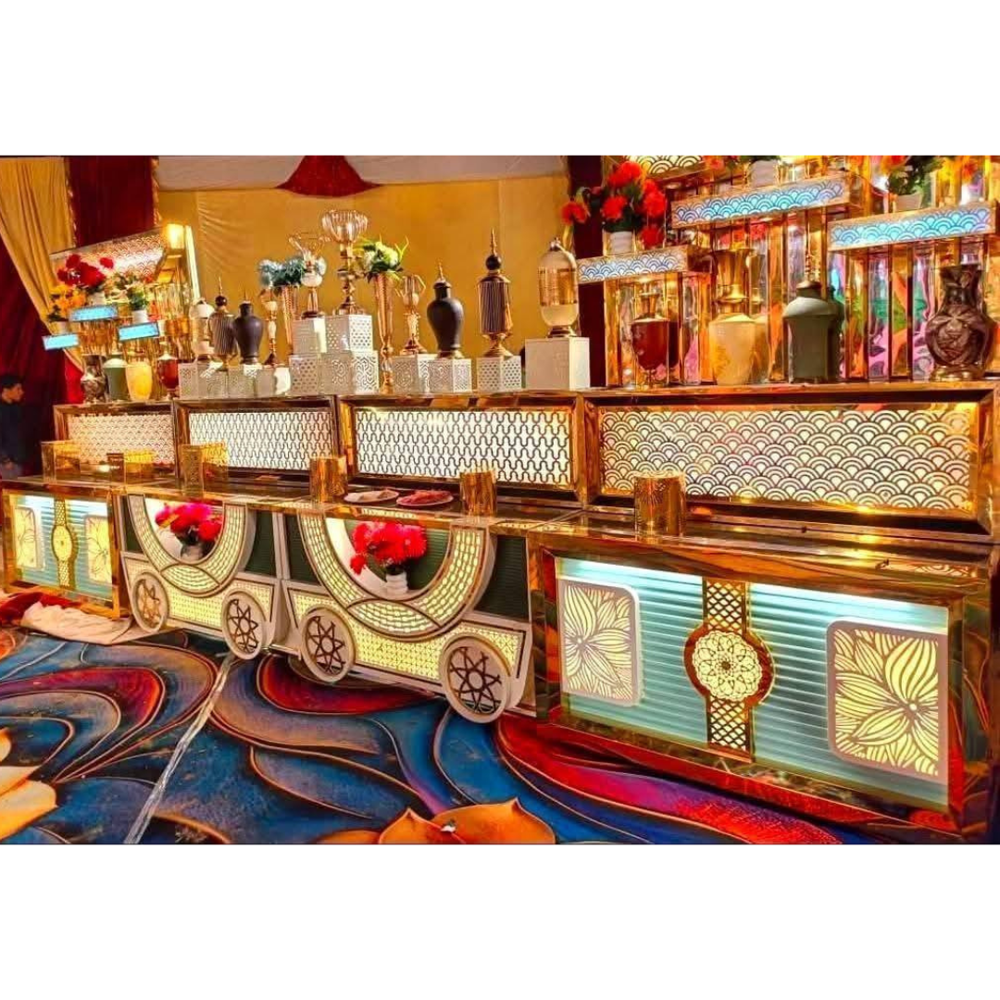 Decorative buffet catering counter