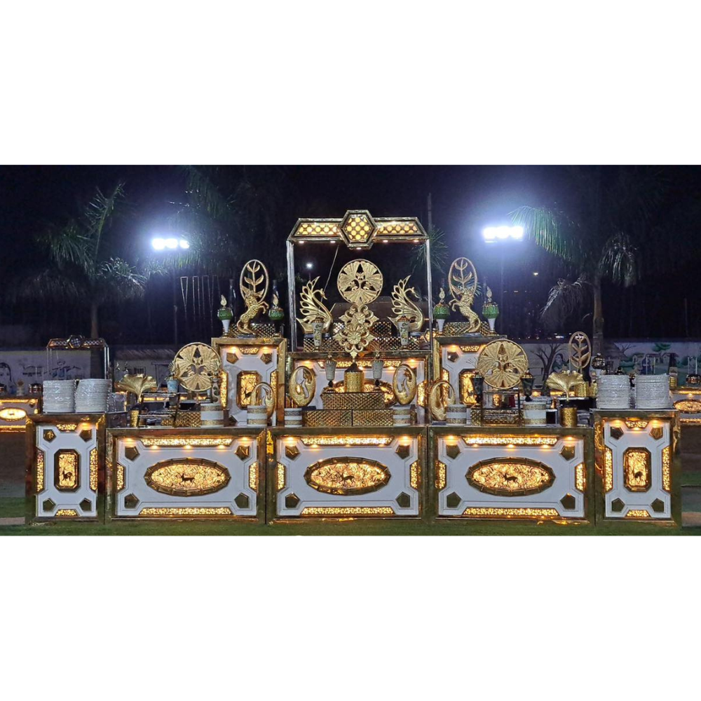 Luxurious stainless steel catering buffet counter