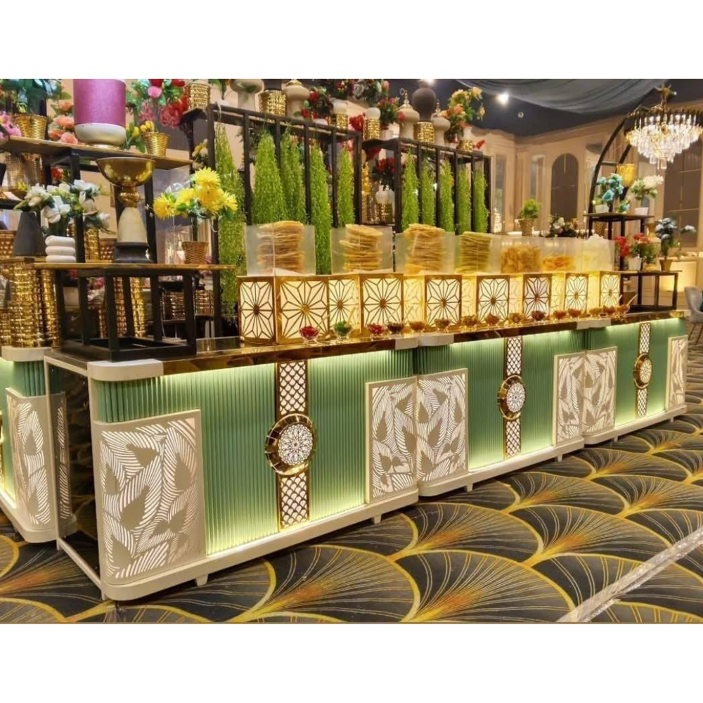 Golden buffet catering counter