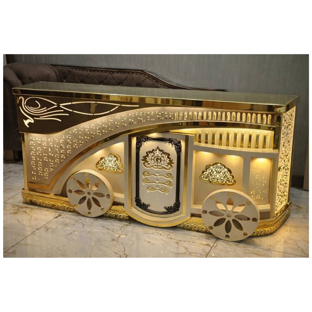 Decorative stainless steel catering counter