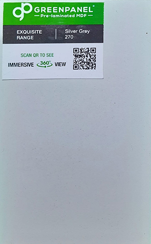 Exquisite Range Silver Grey 270 Greenpanel Pre Laminated Mdf