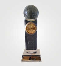 Customized Acrylic Trophies - Acrylic, 20x8x3 Cm, Transparent With Gold Accents | Laser Cut, Uv Printing, Engraved, Scratch Resistant