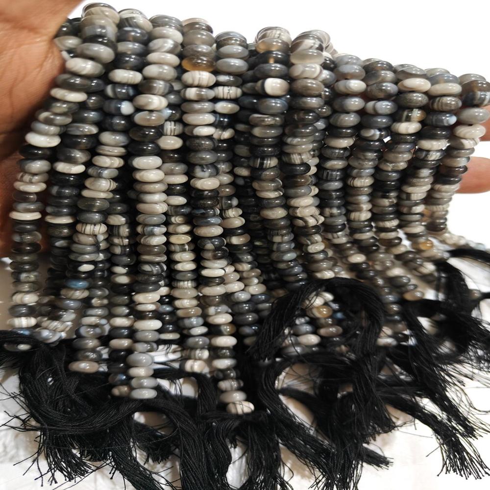 Natural Grey Opal Rondelle Plain 8mm Gemstone Beads Sold Per Strand 8 Inches Long