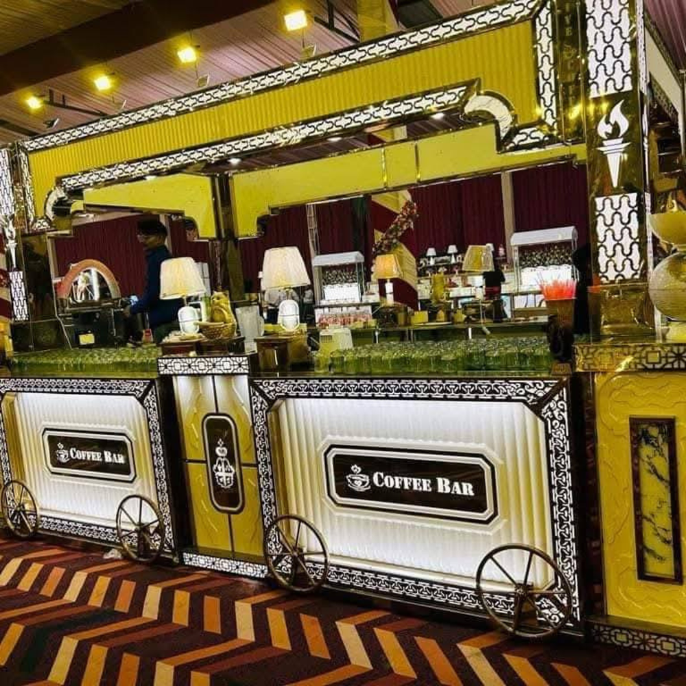 Decorative catering coffee bar counter