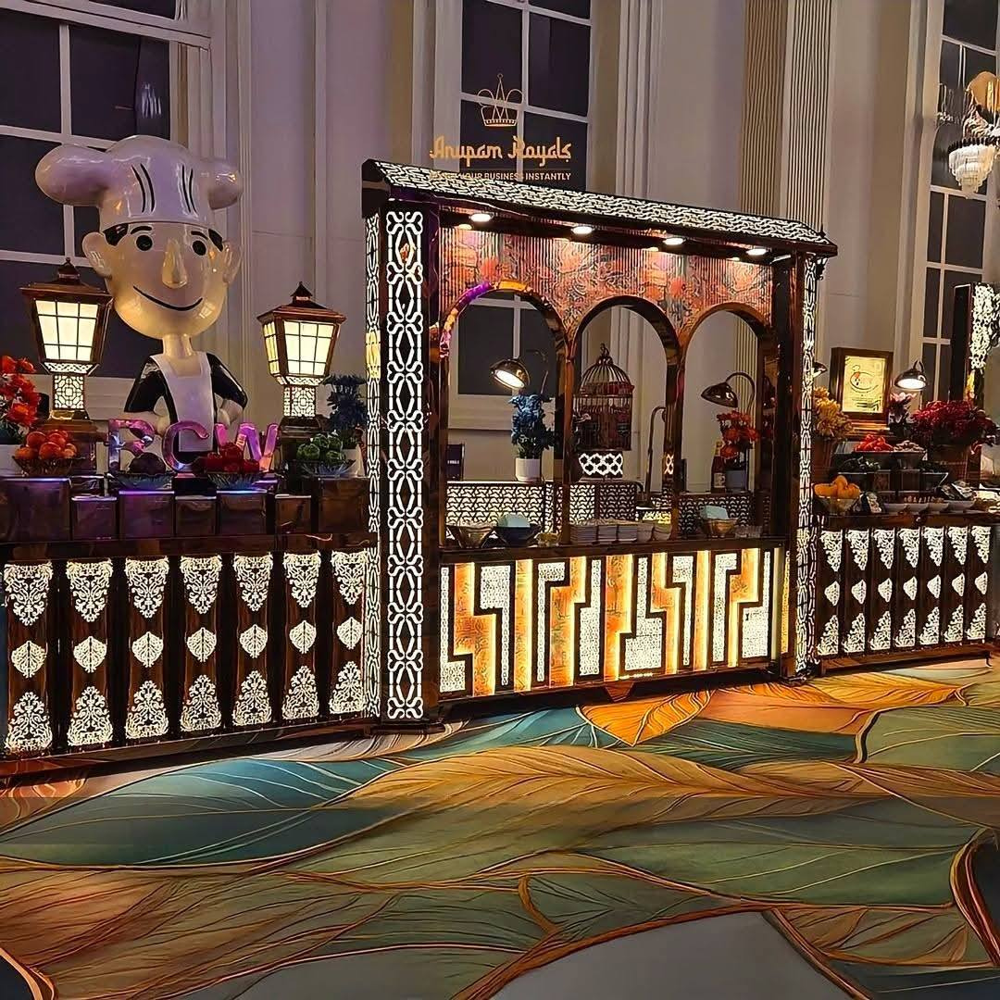 Decorative catering coffee bar counter