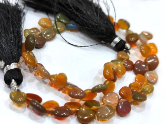 Rare Dark Color Ethiopian Opal Plain Heart shape Size 6 to 7mm Beads, Strand 8inches Long 