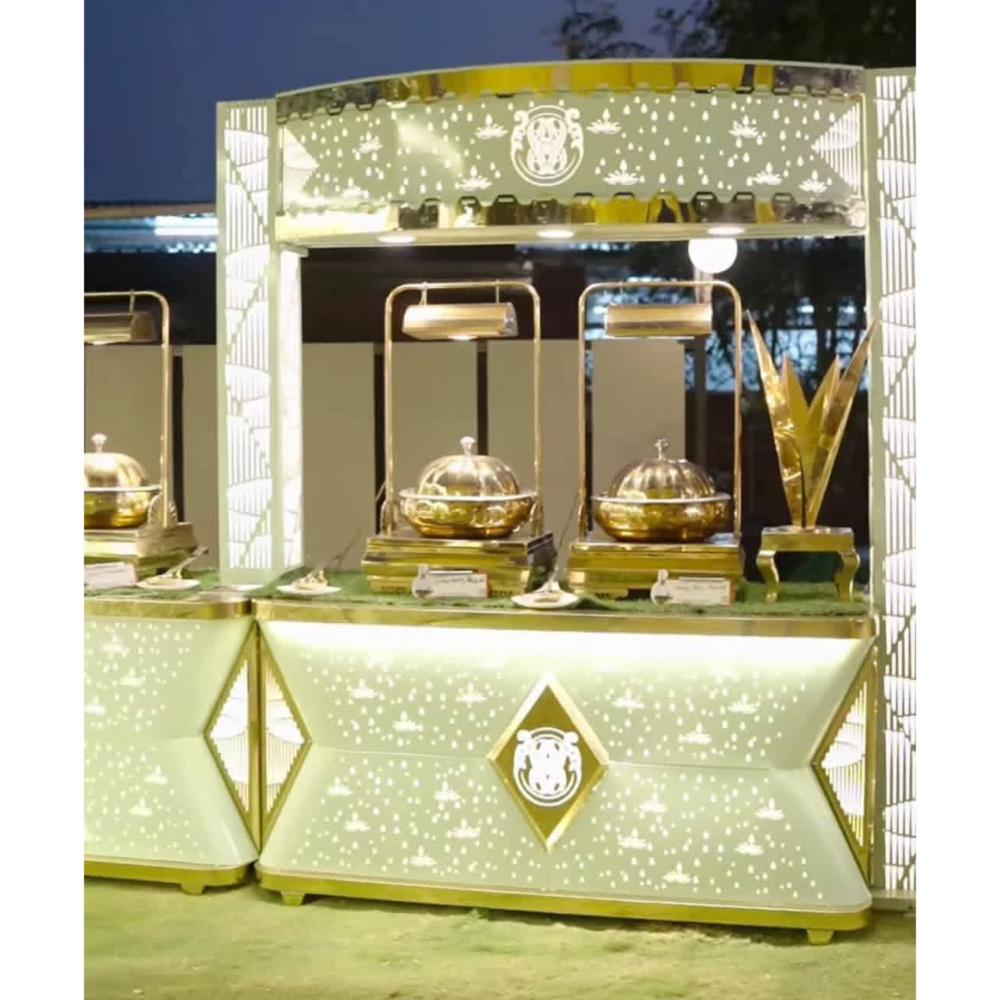 Modern stainless steel catering buffet counter