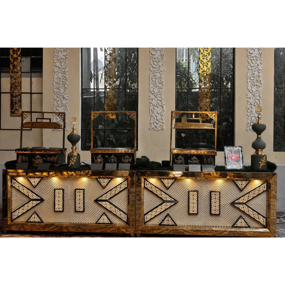 Modern stainless steel catering buffet display counter