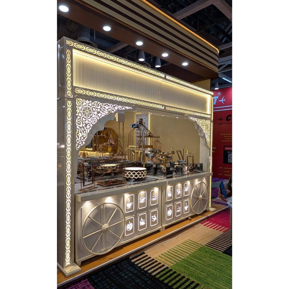 Stainless steel wedding catering counter