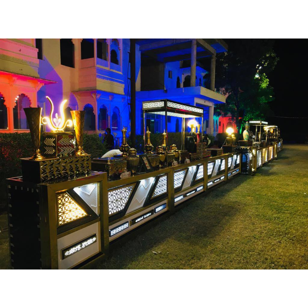 Modern illuminated catering display counter