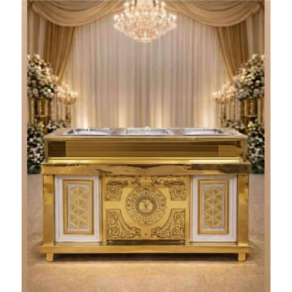 Golden catering buffet counter