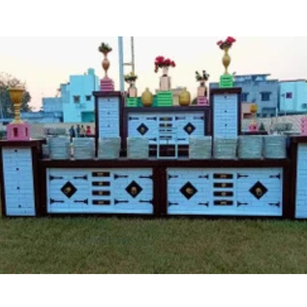 Golden catering buffet counter