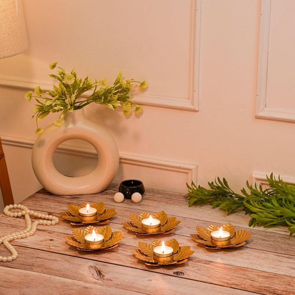 Brass Flower T Light Holder