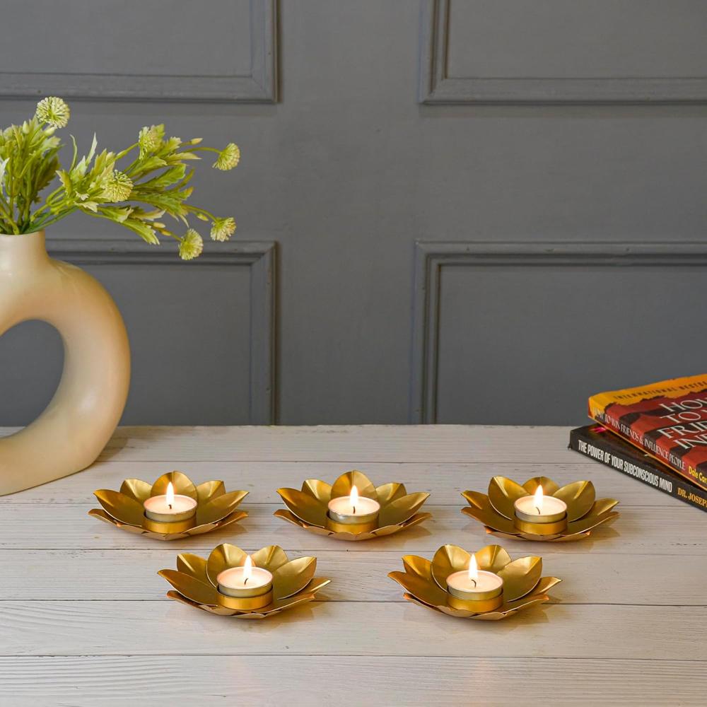 Brass Flower T Light Holder