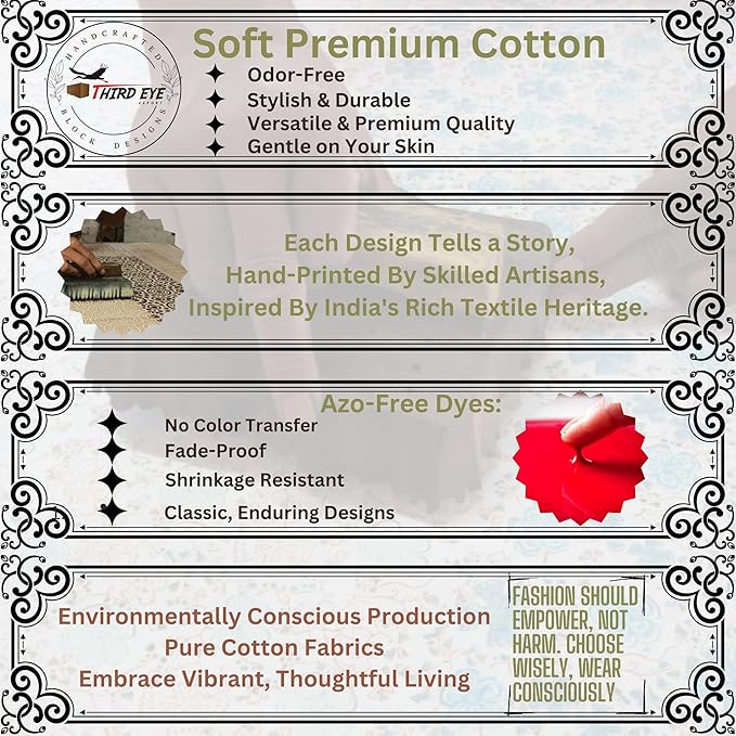 Block print Cotton Clothing fabric 