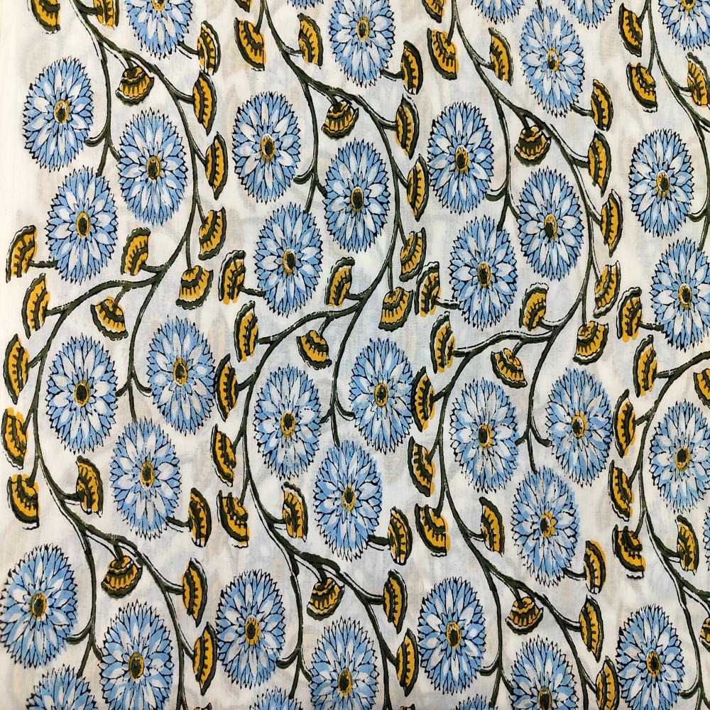 Block print Cotton Clothing fabric 