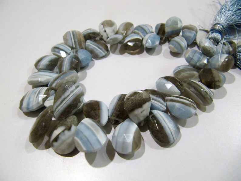 Natural Boulder Opal Pear Shape Briolette Faceted Beads Size 8x14mm to 12 x16mm Sold per Strand 8inch Long