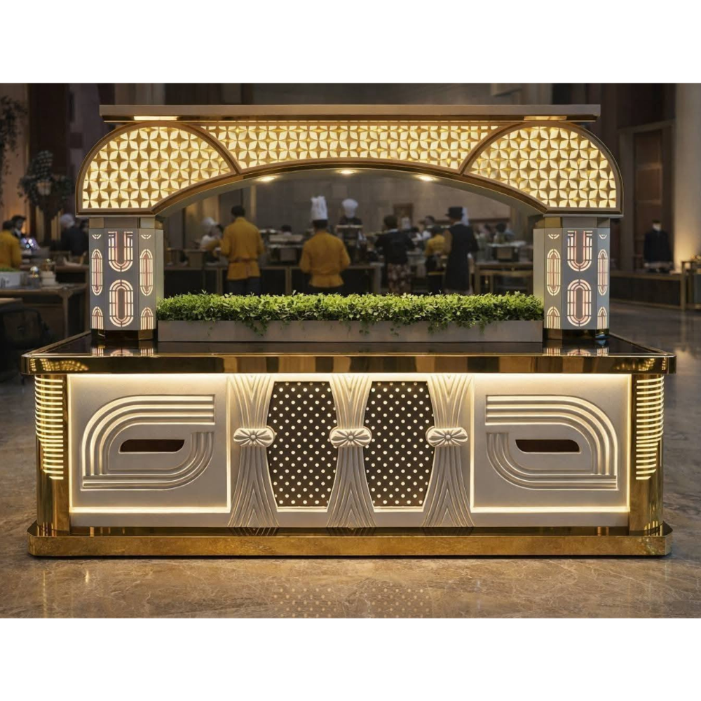 Stainless steel catering buffet counter