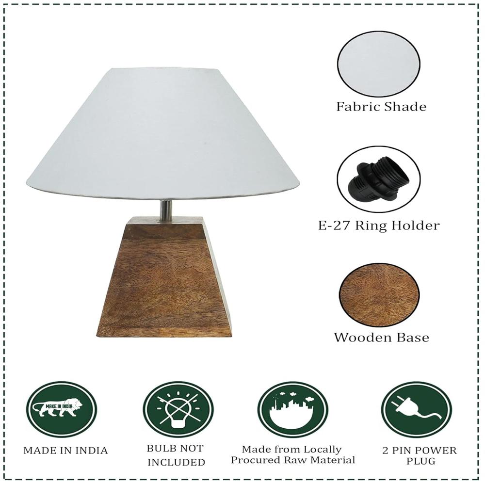 Beige Shade Table Lamp - Color: Golden