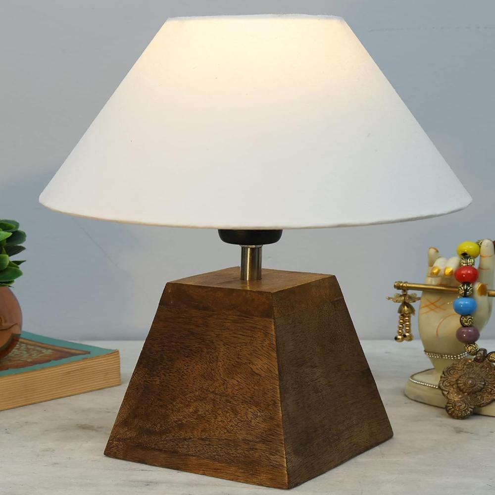 Beige Shade Table Lamp - Color: Golden
