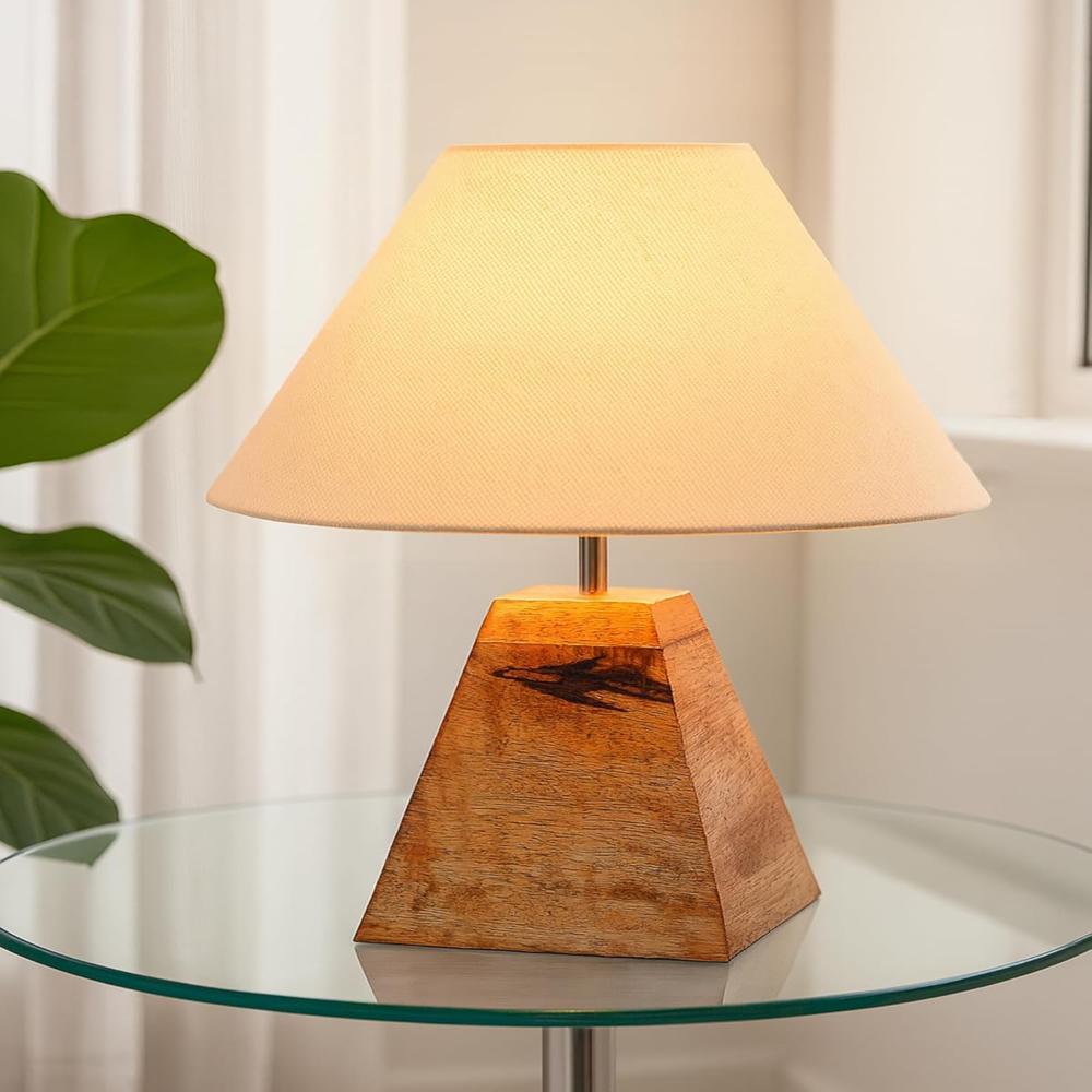 Beige Shade Table Lamp - Color: Golden
