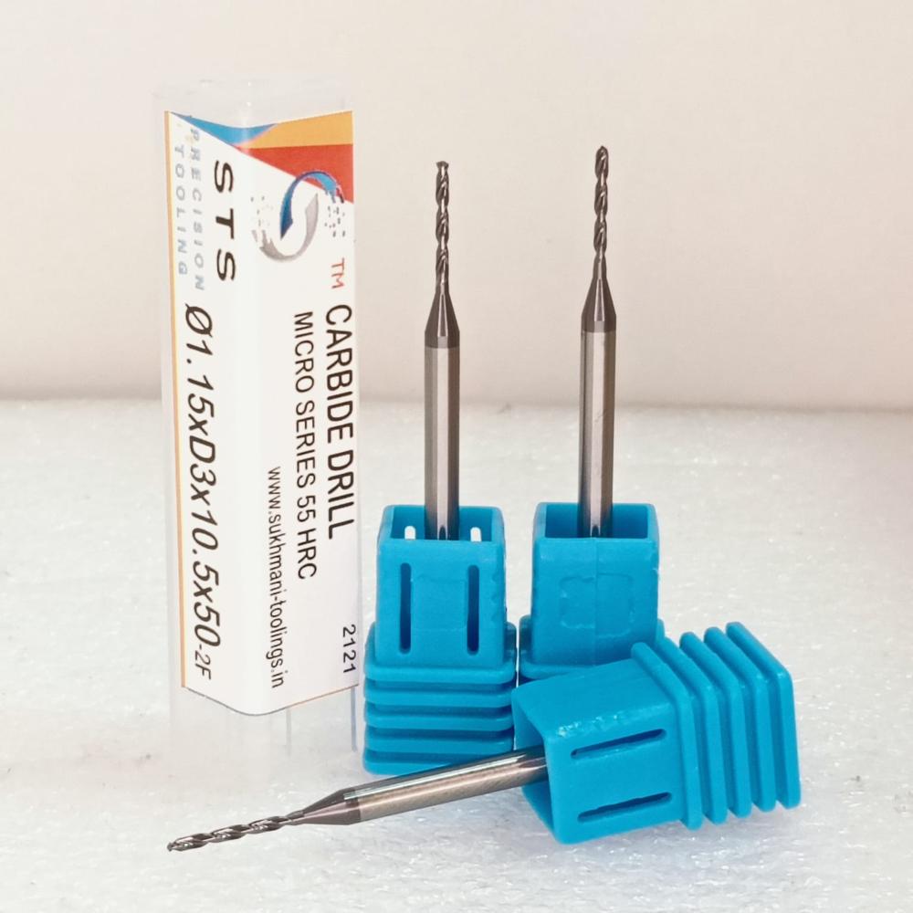 Micro Drill 1.15xd3x11x38 (55 Hrc) - Diameter: 1.15 Millimeter (mm)